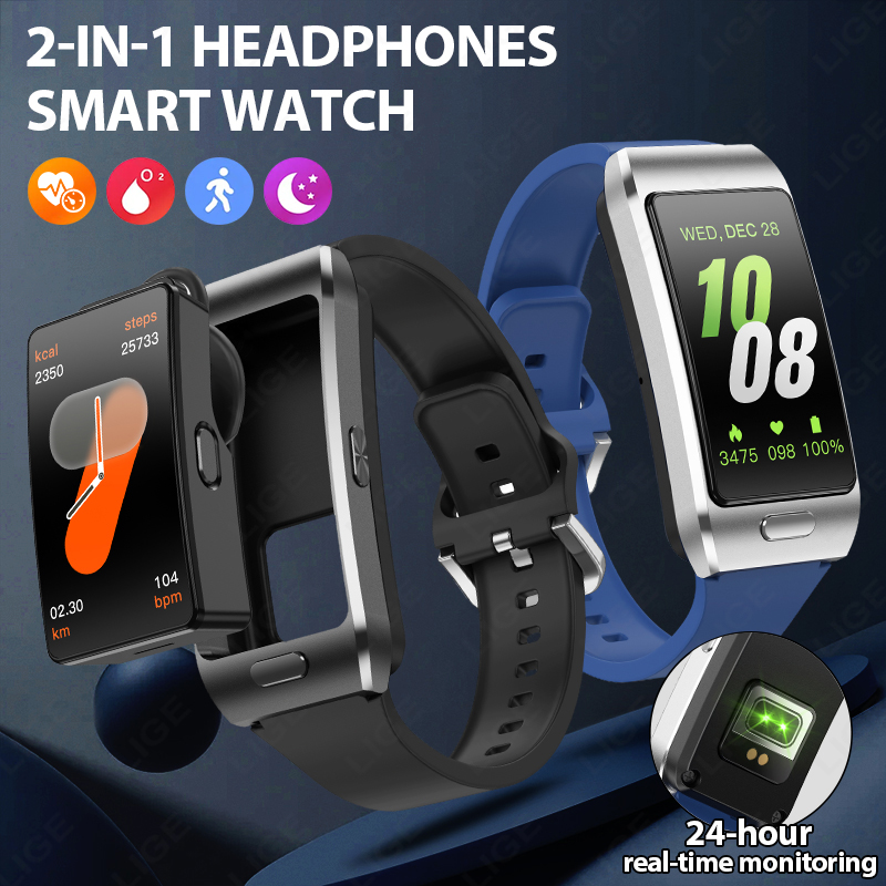 LIGE New Smart Watch Earbuds T - Wireless Earbuds Tws 评论和价格