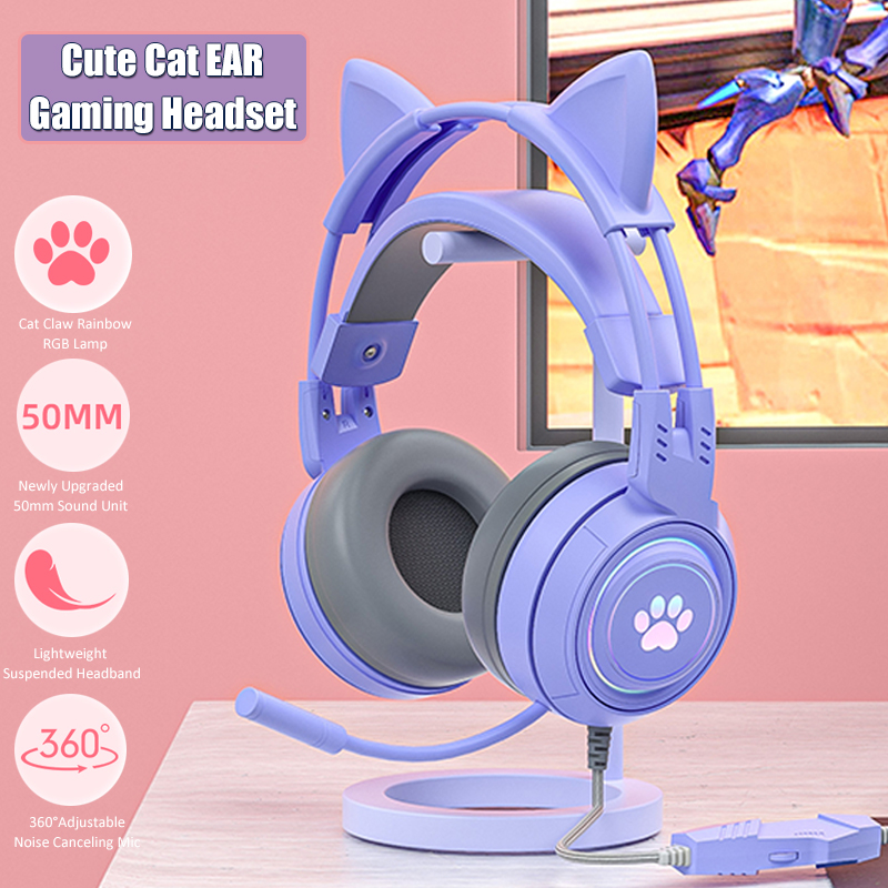 Cute Cat Ear Gaming Headphones - Gaming Headset Rgb 评论和价格